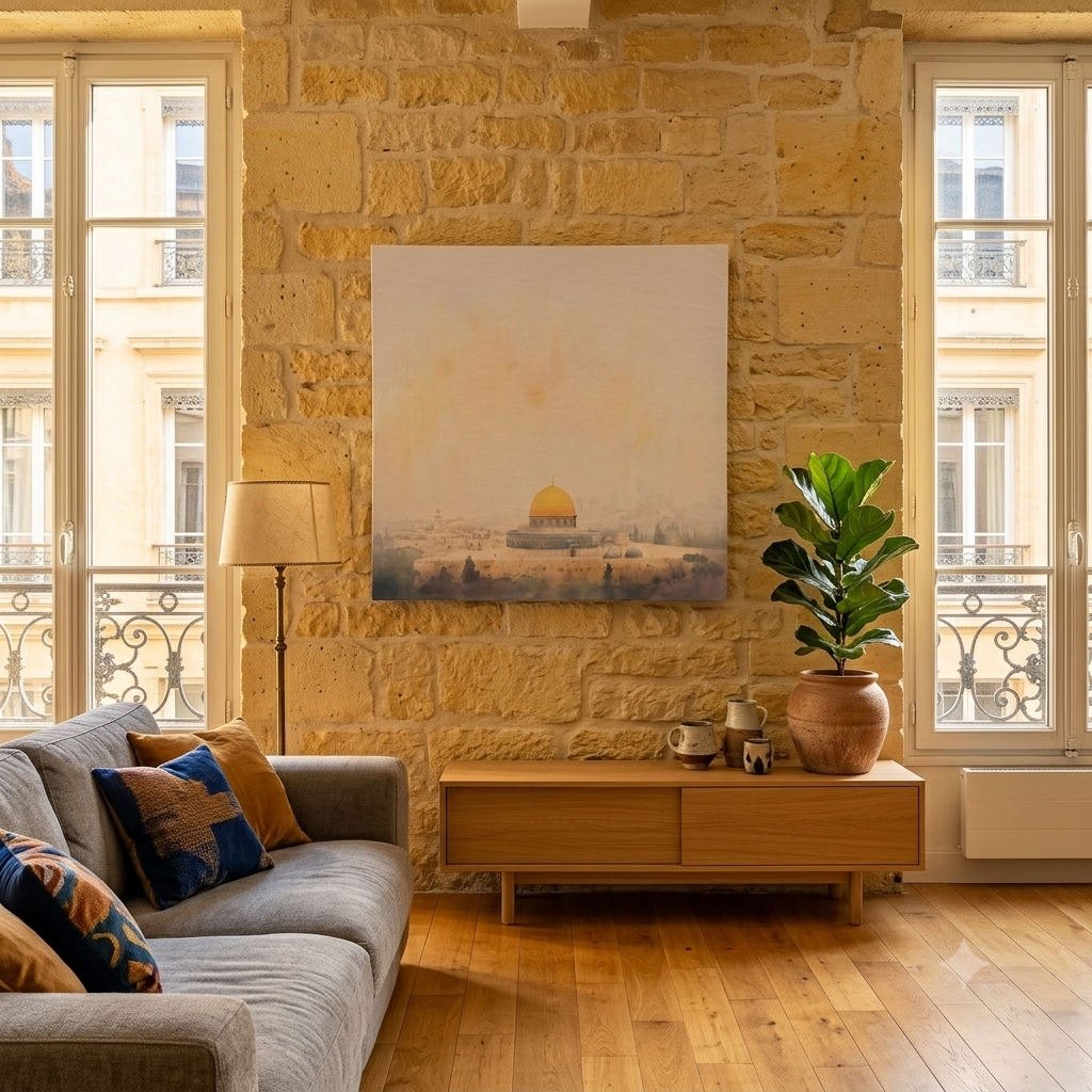 Al-Aqsa Dome du Rocher | Aquarelle Dorée