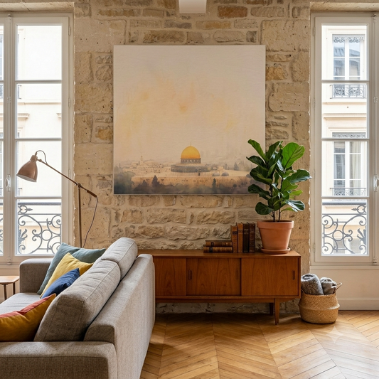 Al-Aqsa Dome du Rocher | Aquarelle Dorée